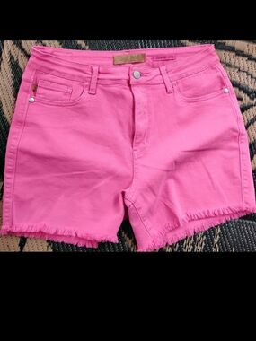 Judy Blue Vibrant Pink Short Jeans